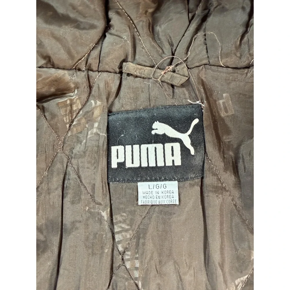 Vintage Cleveland Browns Jacket Mens Large Brown‎ NFL Football Puma Hooded Logo